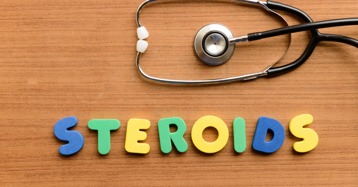 Stetoskop lekarski i napis nawiązujący do sterydów anabolicznych